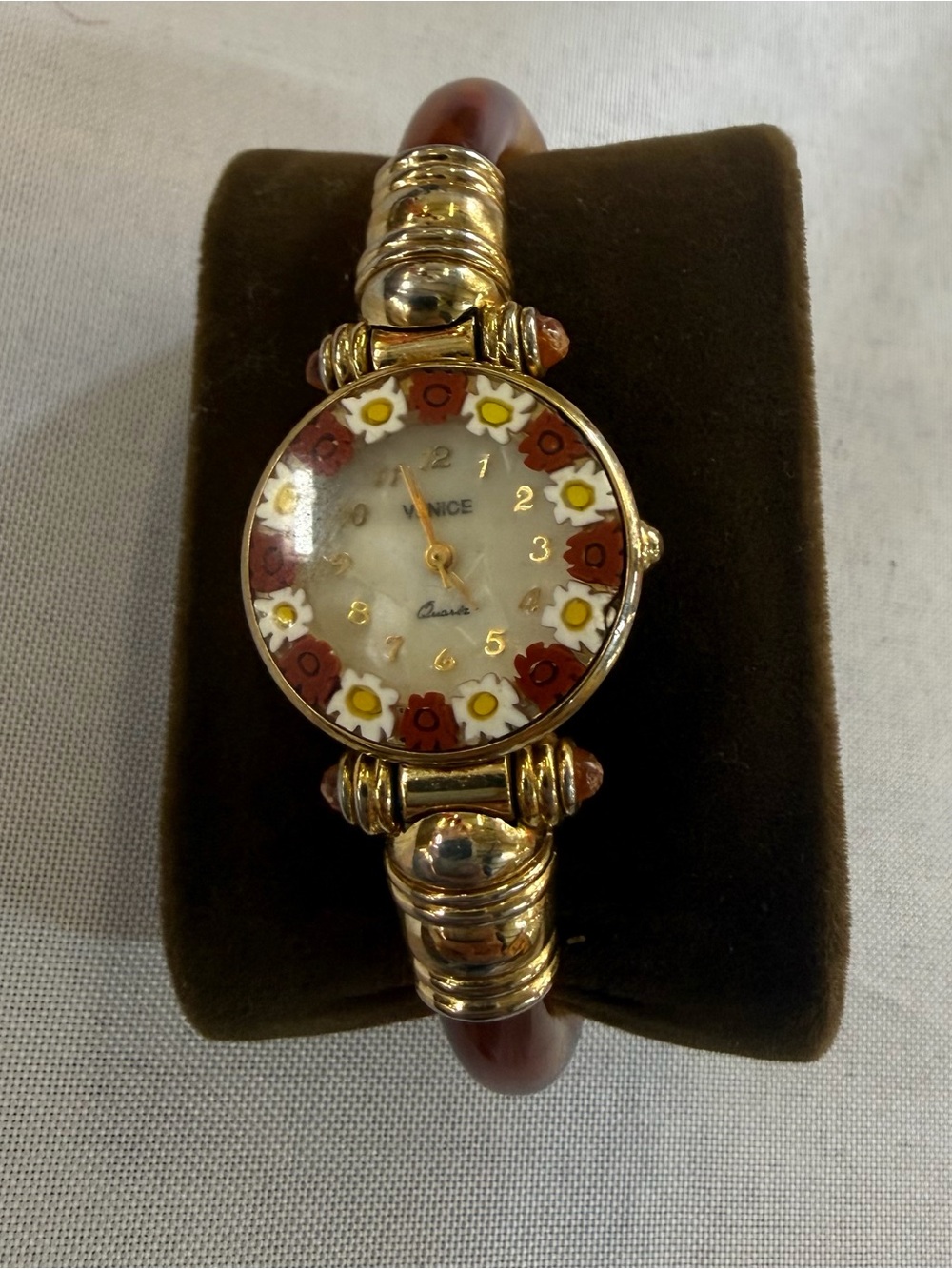 Ladies Venice Genuine, Murano Millefiori Glass Lucite Band Watch